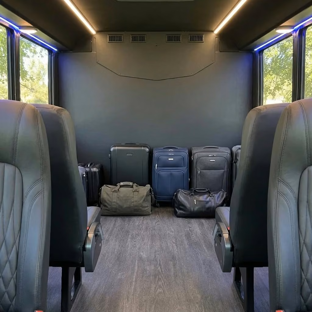 dover 20 passenger minibus luggage area