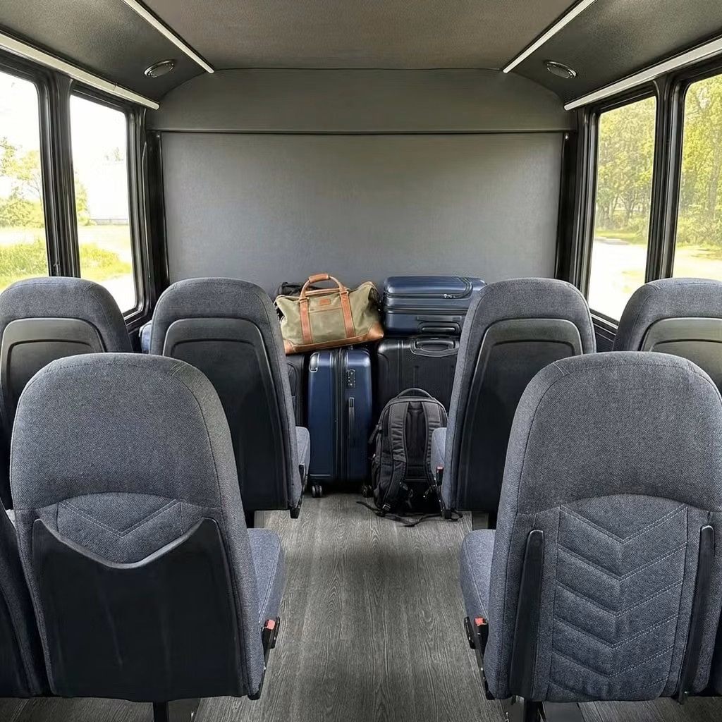 dover 25 passenger minibus luggage area