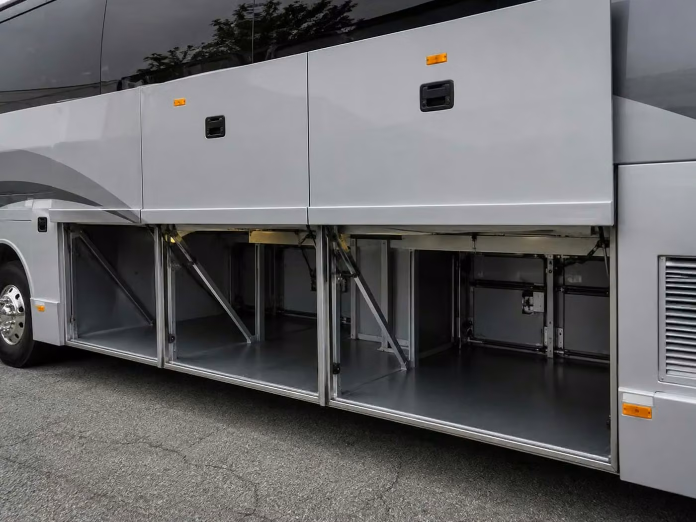 dover charter bus under bus storage